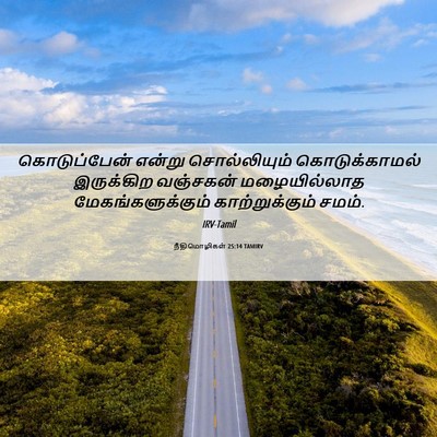 Picture 06 - நீதிமொழிகள் 25:14 TAMIRV - கொடுப்பேன் என்று - Bible Verse Picture