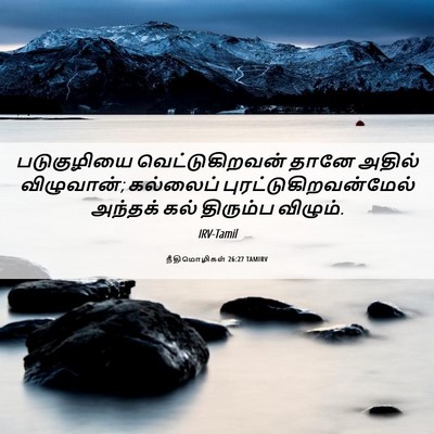 Picture 06 - நீதிமொழிகள் 26:27 TAMIRV - படுகுழியை - Bible Verse Picture