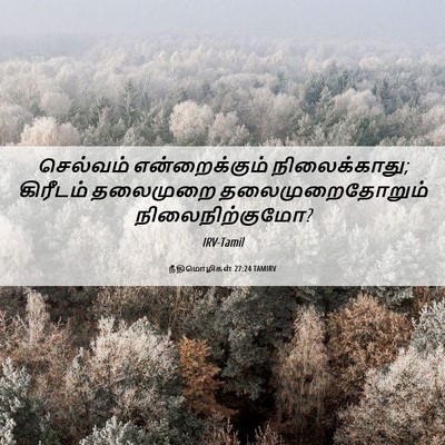 Picture 06 - நீதிமொழிகள் 27:24 TAMIRV - செல்வம் - Bible Verse Picture