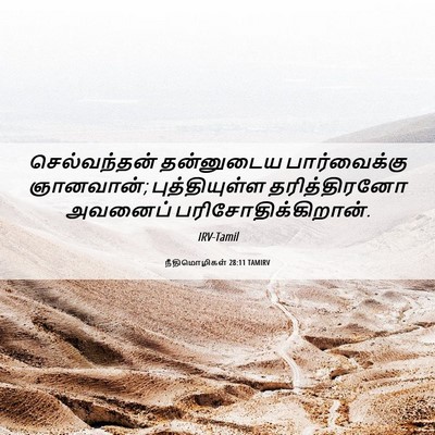 Picture 06 - நீதிமொழிகள் 28:11 TAMIRV - செல்வந்தன் - Bible Verse Picture