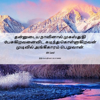 Picture 06 - நீதிமொழிகள் 28:23 TAMIRV - தன்னுடைய நாவினால் - Bible Verse Picture