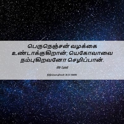 Picture 06 - நீதிமொழிகள் 28:25 TAMIRV - பெருநெஞ்சன் - Bible Verse Picture
