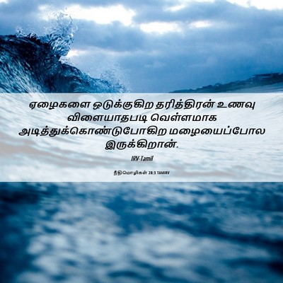 Picture 06 - நீதிமொழிகள் 28:3 TAMIRV - ஏழைகளை ஒடுக்குகிற - Bible Verse Picture