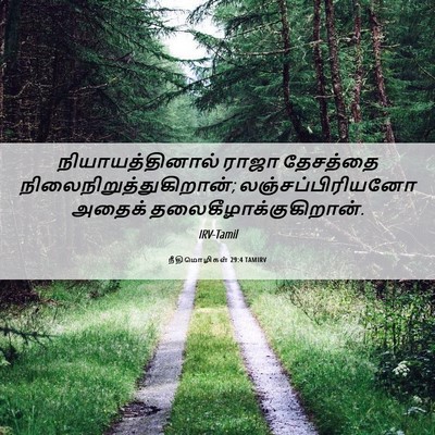 Picture 06 - நீதிமொழிகள் 29:4 TAMIRV - நியாயத்தினால் - Bible Verse Picture