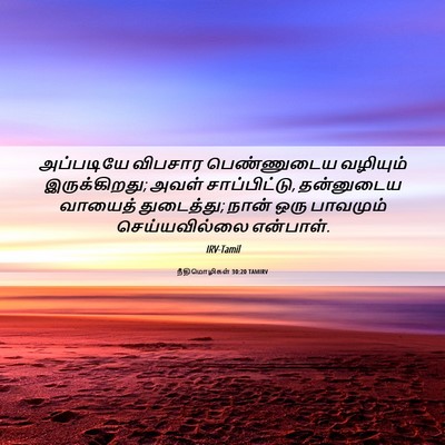 Picture 06 - நீதிமொழிகள் 30:20 TAMIRV - அப்படியே விபசார - Bible Verse Picture