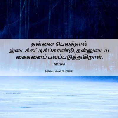 Picture 06 - நீதிமொழிகள் 31:17 TAMIRV - தன்னை பெலத்தால் - Bible Verse Picture