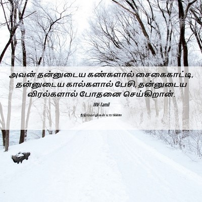 Picture 06 - நீதிமொழிகள் 6:13 TAMIRV - அவன் தன்னுடைய - Bible Verse Picture