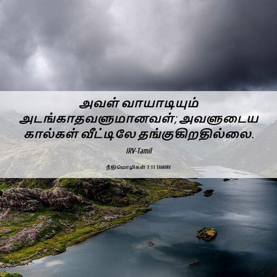 Picture 06 - நீதிமொழிகள் 7:11 TAMIRV - அவள் வாயாடியும் - Bible Verse Picture