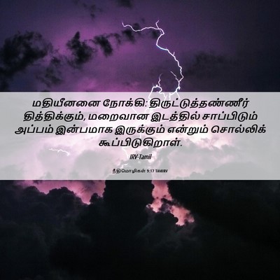 Picture 06 - நீதிமொழிகள் 9:17 TAMIRV - மதியீனனை நோக்கி: - Bible Verse Picture