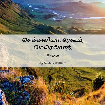 Picture 06 - நெகேமியா 12:3 TAMIRV - செக்கனியா, ரேகூம், - Bible Verse Picture