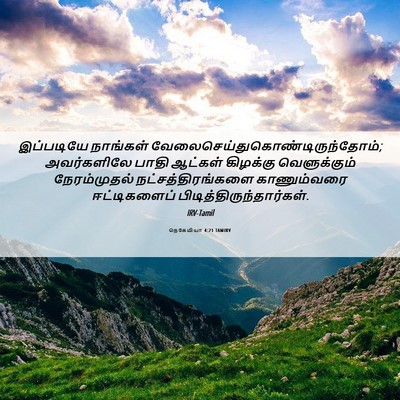 Picture 06 - நெகேமியா 4:21 TAMIRV - இப்படியே நாங்கள் - Bible Verse Picture