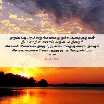 Picture 06 - பிரசங்கி 10:10 TAMIRV - இரும்பு ஆயுதம் - Bible Verse Picture
