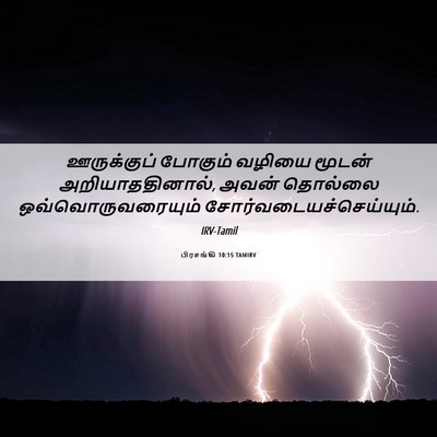 Picture 06 - பிரசங்கி 10:15 TAMIRV - ஊருக்குப் போகும் - Bible Verse Picture