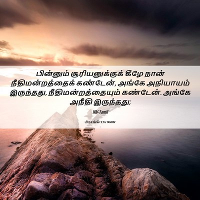 Picture 06 - பிரசங்கி 3:16 TAMIRV - பின்னும் - Bible Verse Picture