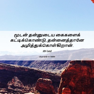 Picture 06 - பிரசங்கி 4:5 TAMIRV - மூடன் தன்னுடைய - Bible Verse Picture