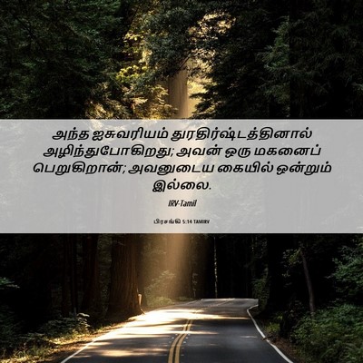 Picture 06 - பிரசங்கி 5:14 TAMIRV - அந்த ஐசுவரியம் - Bible Verse Picture