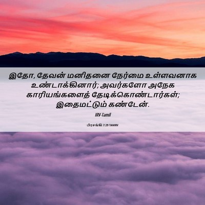 Picture 06 - பிரசங்கி 7:29 TAMIRV - இதோ, தேவன் மனிதனை - Bible Verse Picture