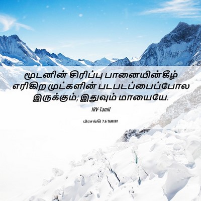 Picture 06 - பிரசங்கி 7:6 TAMIRV - மூடனின் சிரிப்பு - Bible Verse Picture