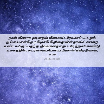 Picture 06 - பிலிப்பியர் 2:14 TAMIRV - நான் வீணாக - Bible Verse Picture
