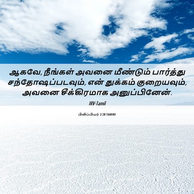 Picture 06 - பிலிப்பியர் 2:28 TAMIRV - ஆகவே, நீங்கள் அவனை - Bible Verse Picture