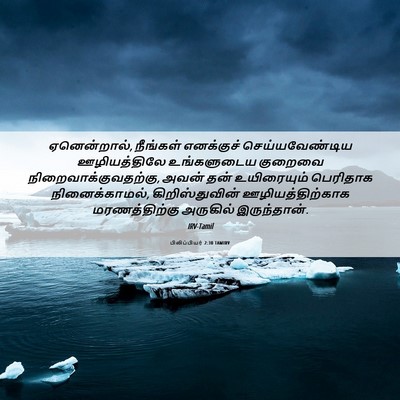 Picture 06 - பிலிப்பியர் 2:30 TAMIRV - ஏனென்றால், - Bible Verse Picture