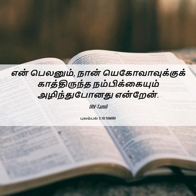 Picture 06 - புலம்பல் 3:18 TAMIRV - என் பெலனும், நான் - Bible Verse Picture