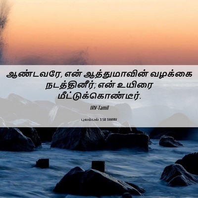 Picture 06 - புலம்பல் 3:58 TAMIRV - ஆண்டவரே, என் - Bible Verse Picture