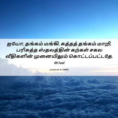 Picture 06 - புலம்பல் 4:1 TAMIRV - ஐயோ, தங்கம் மங்கி, - Bible Verse Picture