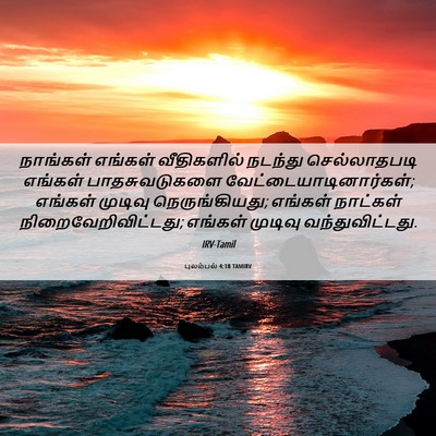 Picture 06 - புலம்பல் 4:18 TAMIRV - நாங்கள் எங்கள் - Bible Verse Picture
