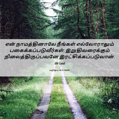 Picture 06 - மத்தேயு 10:22 TAMIRV - என் நாமத்தினாலே - Bible Verse Picture