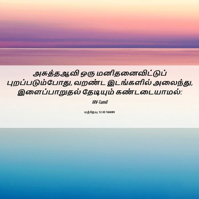 Picture 06 - மத்தேயு 12:43 TAMIRV - அசுத்தஆவி ஒரு - Bible Verse Picture
