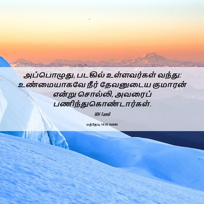 Picture 06 - மத்தேயு 14:33 TAMIRV - அப்பொழுது, படகில் - Bible Verse Picture