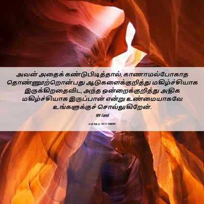 Picture 06 - மத்தேயு 18:13 TAMIRV - அவன் அதைக் - Bible Verse Picture