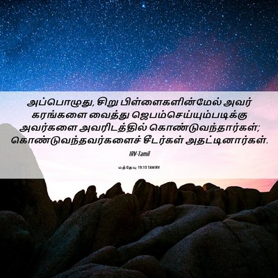 Picture 06 - மத்தேயு 19:13 TAMIRV - அப்பொழுது, சிறு - Bible Verse Picture