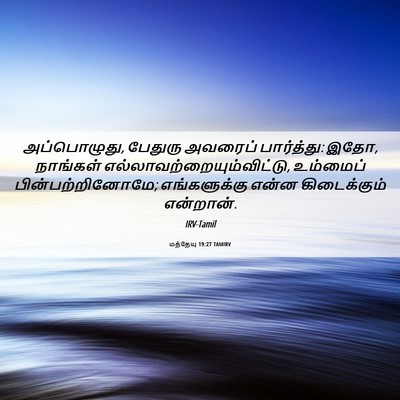 Picture 06 - மத்தேயு 19:27 TAMIRV - அப்பொழுது, பேதுரு - Bible Verse Picture