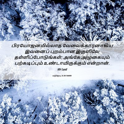 Picture 06 - மத்தேயு 25:30 TAMIRV - பிரயோஜனமில்லாத - Bible Verse Picture