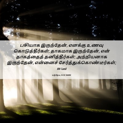 Picture 06 - மத்தேயு 25:35 TAMIRV - பசியாக இருந்தேன், - Bible Verse Picture