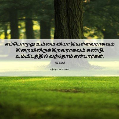 Picture 06 - மத்தேயு 25:39 TAMIRV - எப்பொழுது உம்மை - Bible Verse Picture