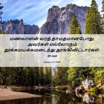 Picture 06 - மத்தேயு 25:5 TAMIRV - மணவாளன் வரத் - Bible Verse Picture