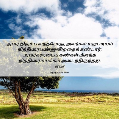 Picture 06 - மத்தேயு 26:43 TAMIRV - அவர் திரும்ப - Bible Verse Picture