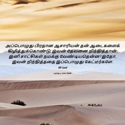 Picture 06 - மத்தேயு 26:65 TAMIRV - அப்பொழுது பிரதான - Bible Verse Picture