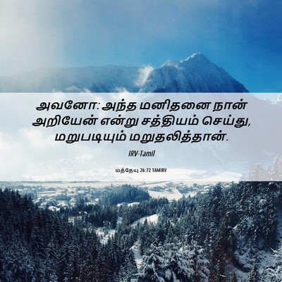 Picture 06 - மத்தேயு 26:72 TAMIRV - அவனோ: அந்த மனிதனை - Bible Verse Picture