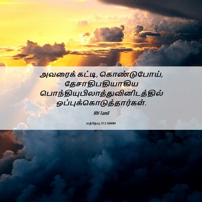 Picture 06 - மத்தேயு 27:2 TAMIRV - அவரைக் கட்டி, - Bible Verse Picture
