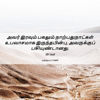 Picture 06 - மத்தேயு 4:2 TAMIRV - அவர் இரவும் - Bible Verse Picture