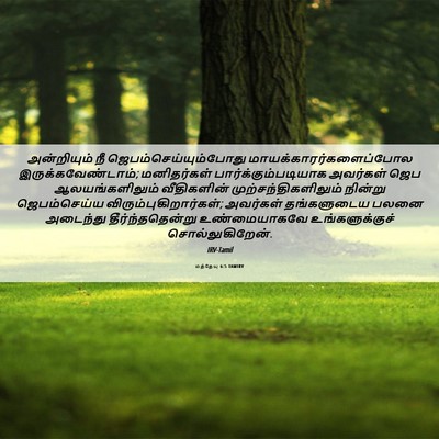 Picture 06 - மத்தேயு 6:5 TAMIRV - அன்றியும் நீ - Bible Verse Picture