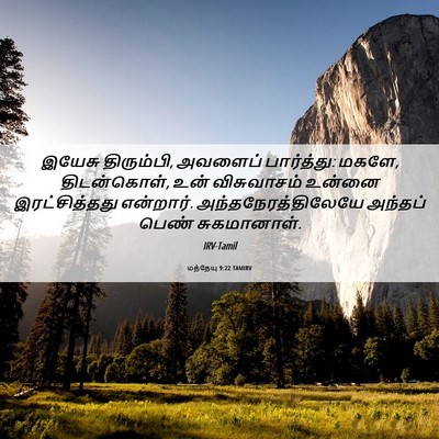Picture 06 - மத்தேயு 9:22 TAMIRV - இயேசு திரும்பி, - Bible Verse Picture