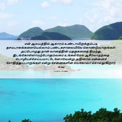 Picture 06 - மல்கியா 3:10 TAMIRV - என் ஆலயத்தில் - Bible Verse Picture