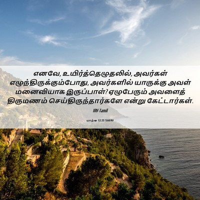 Picture 06 - மாற்கு 12:23 TAMIRV - எனவே, - Bible Verse Picture