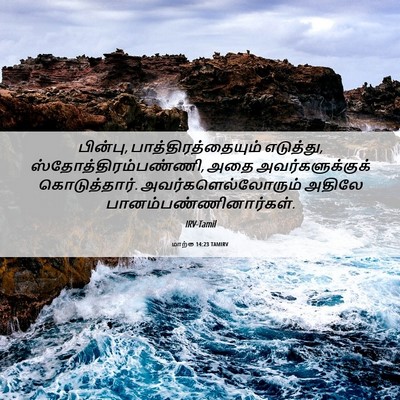 Picture 06 - மாற்கு 14:23 TAMIRV - பின்பு, - Bible Verse Picture
