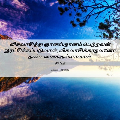 Picture 06 - மாற்கு 16:16 TAMIRV - விசுவாசித்து - Bible Verse Picture